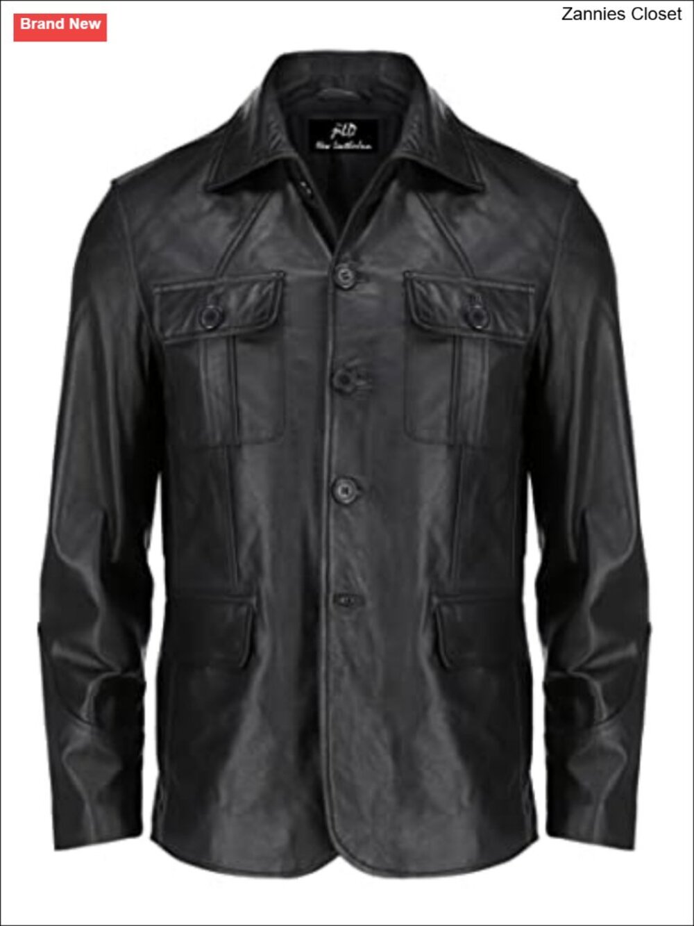 Lambskin Leather Jacket Men Casual Notched Collar Blazer Coat